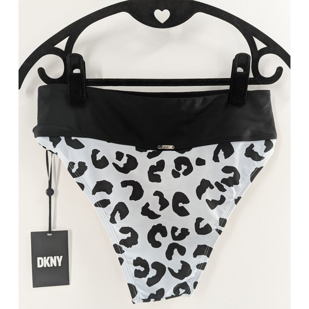 DKNY Women's Bikini Bottom Blue Leopard Print Size XS - Picture 6 of 8
